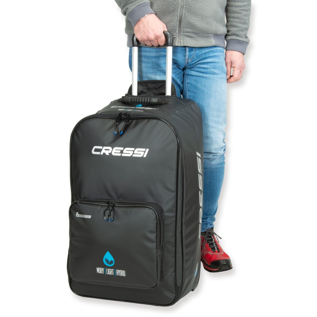 چمدان هیدرولایت ضد آب برای حمل عالی تجهیزات غواصی برند Cressi با ظرفیت 85 لیتر ترولی حمل تجهیزات شخصی جدید
